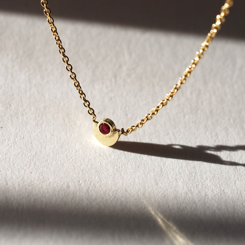 Half moon ruby necklace