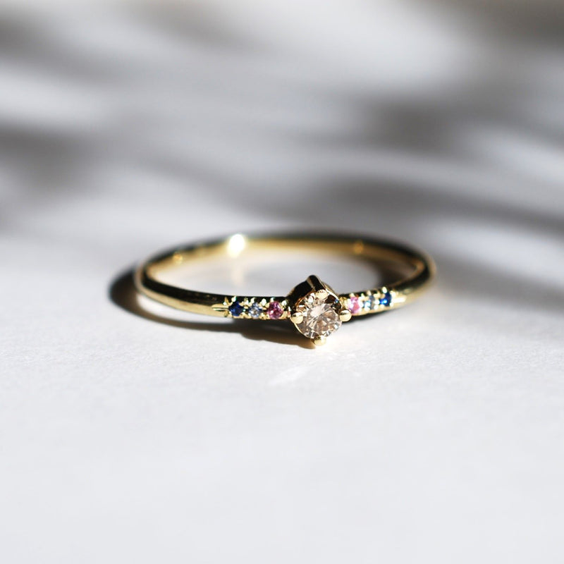 Brown diamond confetti ring