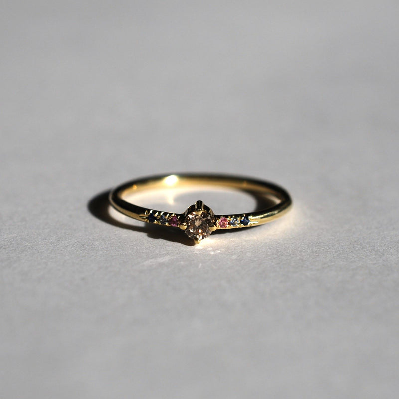 Brown diamond confetti ring