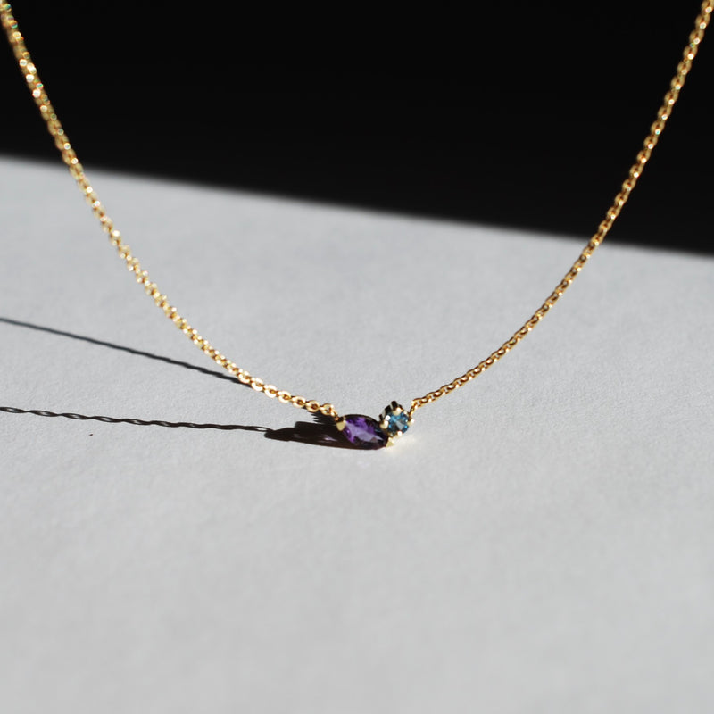 Tourmaline and amethyst necklace